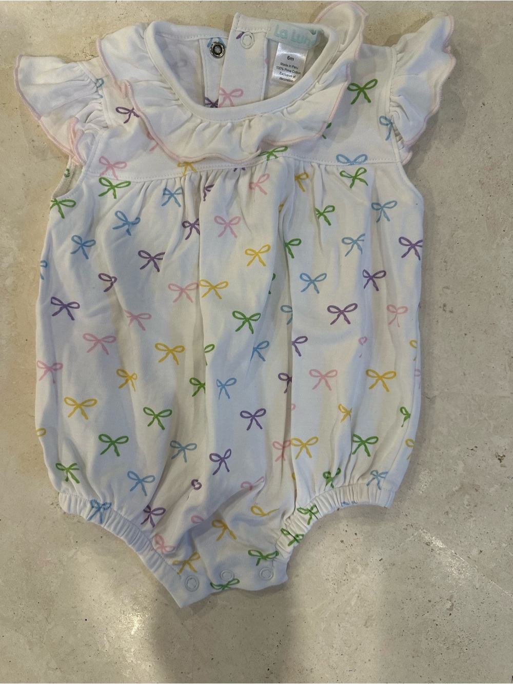 White Bow-Print Baby bubble